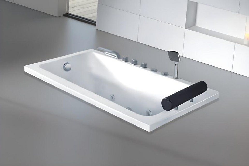 Xlmoebel Whirlpool-Badewanne Whirlpool Badewanne Relaxpool Massage in Weiß aus Acryl