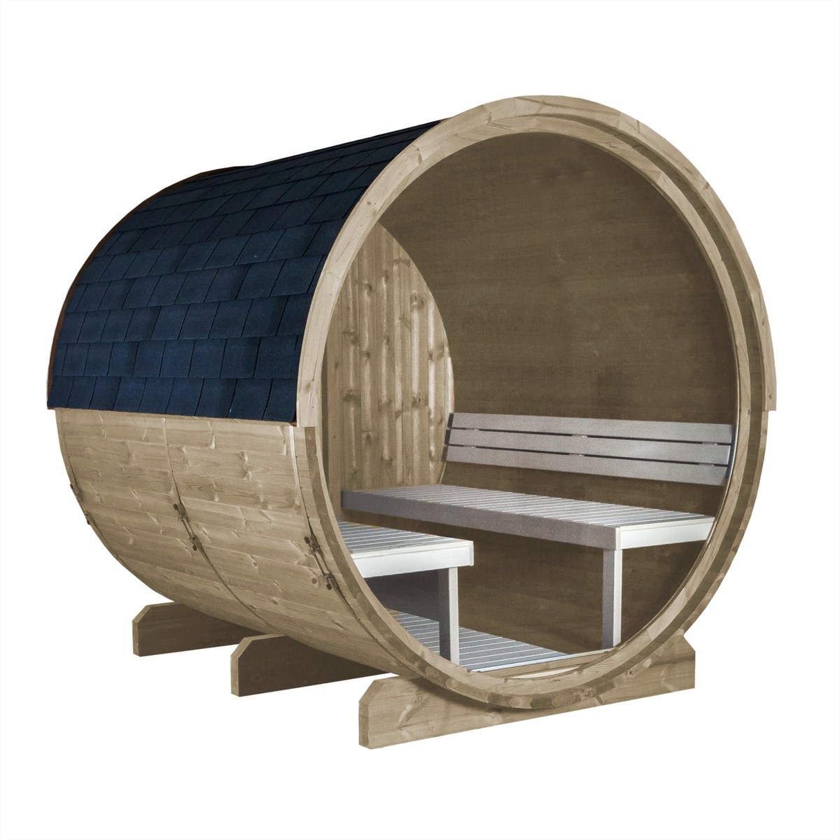 HARVIA Harvia Finnische Fass-Gartensauna Kuusi 220 View – Innenansicht