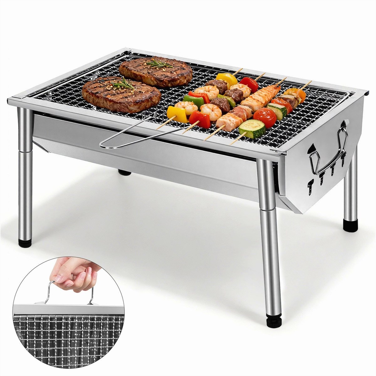 SunJas SunJas Holzkohlegrill CA-09C Edelstahl Holzkohlegr – Produktbild