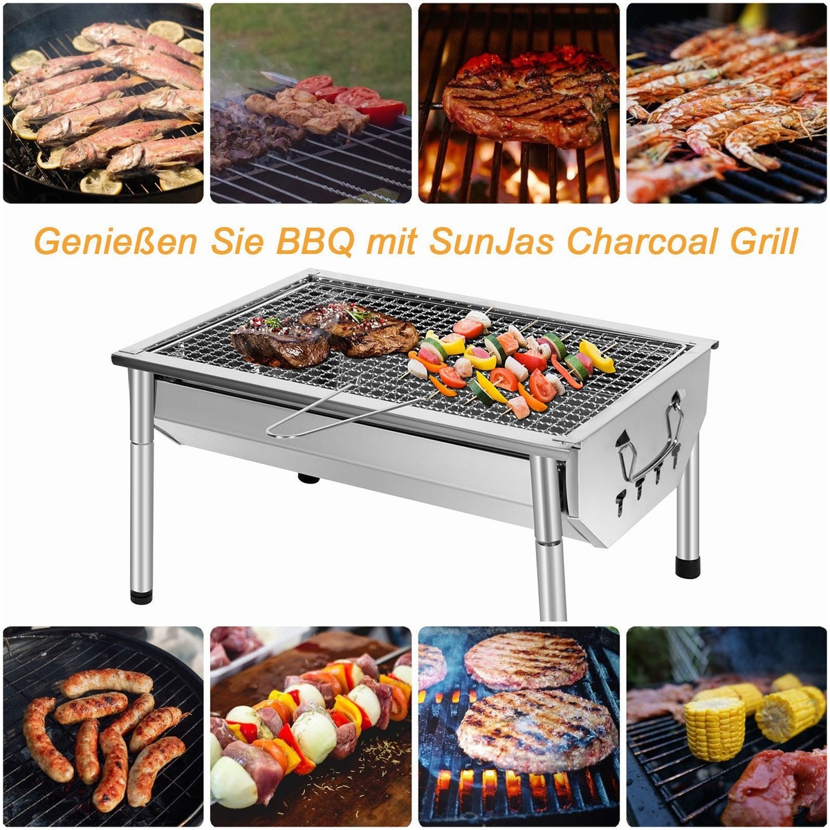 sunjas-bbq-smoker-17357397-seitenansicht SunJas SunJas Holzkohlegrill CA-09C Edelstahl Holzkohlegr – Seitenansicht