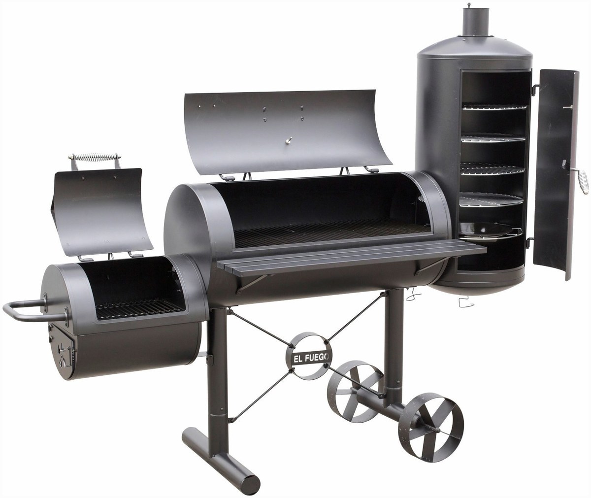 el-fuego-smoker-23893792-seitenansicht El Fuego El Fuego Smoker Kiona - Großer BBQ Räucherofen 211 – Seitenansicht
