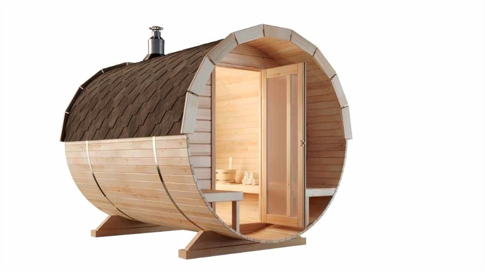 FinnTherm FinnTherm Entspannungsoase - Fasssauna Carrie, nat – Detailansicht