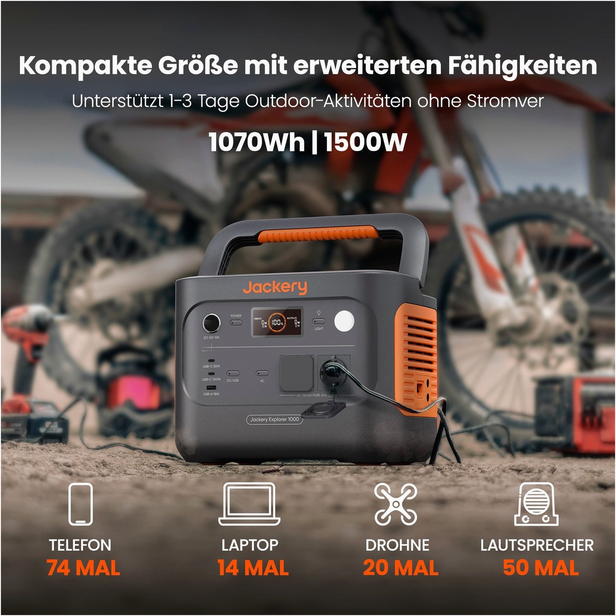 Jackery Jackery Explorer 1000 V2 – Seitenansicht