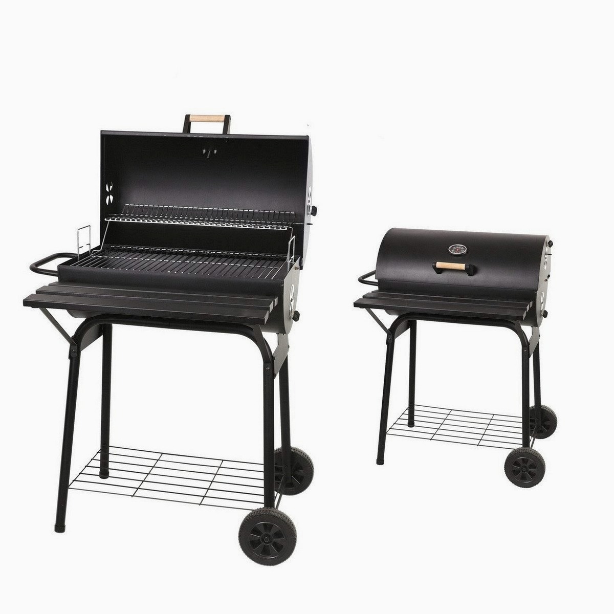 sunnydays-bbq-smoker-31361310-detailansicht Sunnydays Sunnydays Barbecue Smoker Grillwagen mit Thermomet – Detailansicht