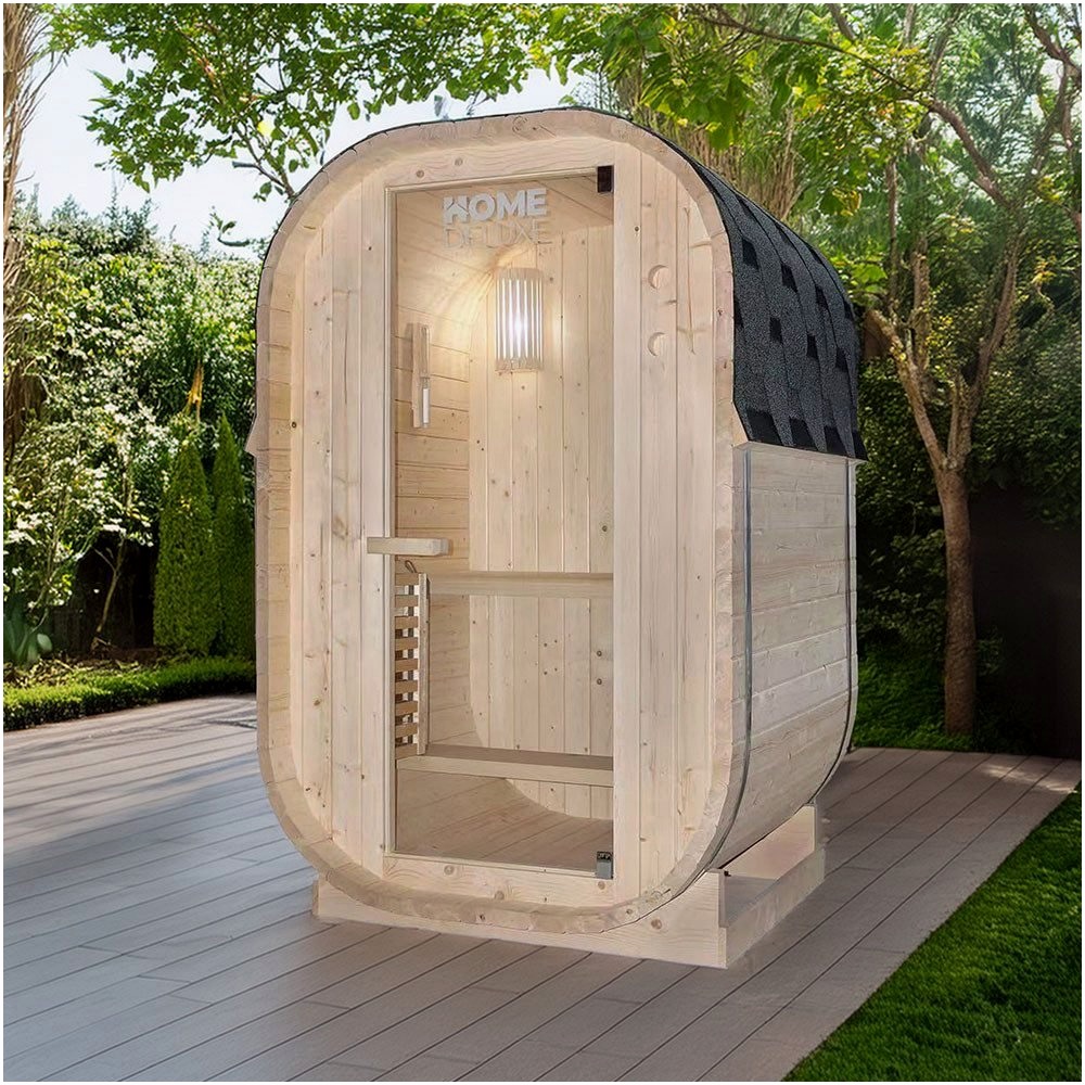 HOME DELUXE HOME DELUXE Outdoor Sauna CUBE S - Entspannung in – Innenansicht