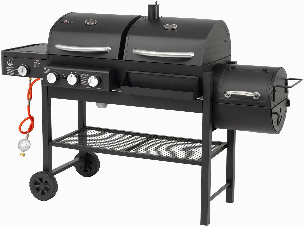 El Fuego El Fuego Sierra Kombigrill - Gas und Holzkohle Hyb – Seitenansicht