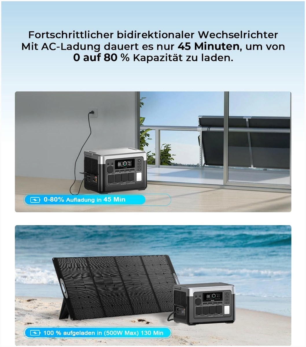 OUKITEL Mobiler Solargenerator – Detailansicht
