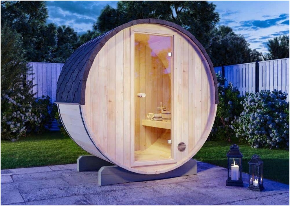 FinnTherm FinnTherm Fass-Sauna Mini - Gemütliches Saunieren – Innenansicht