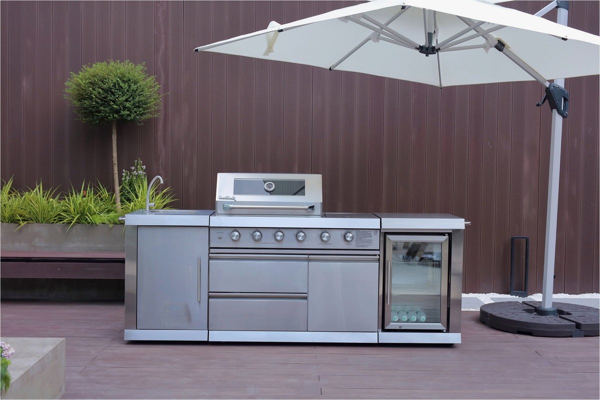 buschbeck-smoker-44282916-seitenansicht Buschbeck Buschbeck Gartenküche »Oxford« inklusive Gas-Grill – Seitenansicht