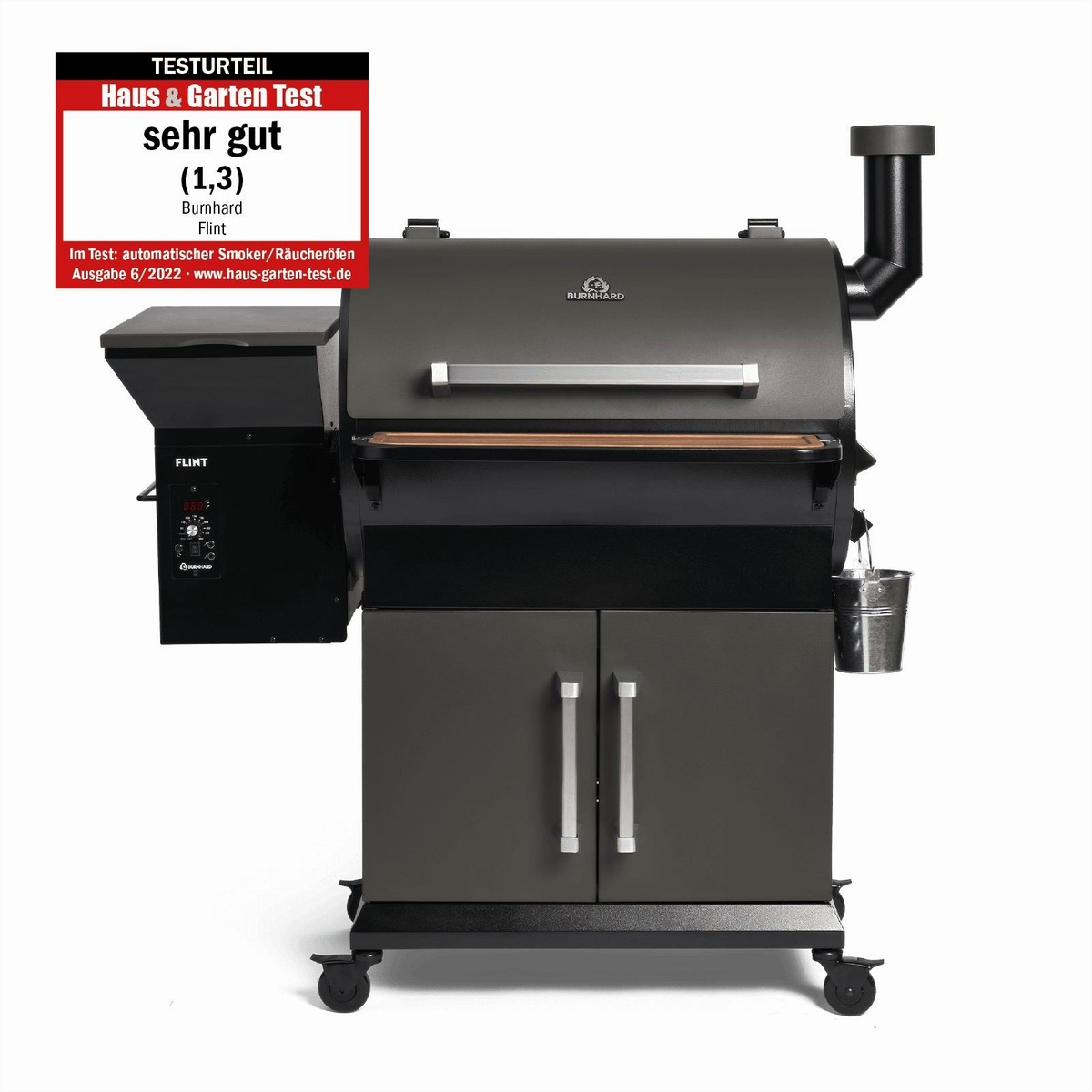 BURNHARD® BURNHARD® Pelletsmoker FLINT, Räucherofen mit Temp – Produktbild