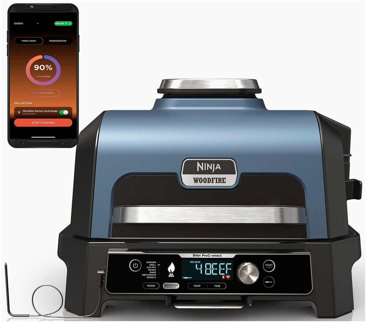 NINJA NINJA Woodfire Pro Connect XL OG901EU Elektrogrill – Detailansicht