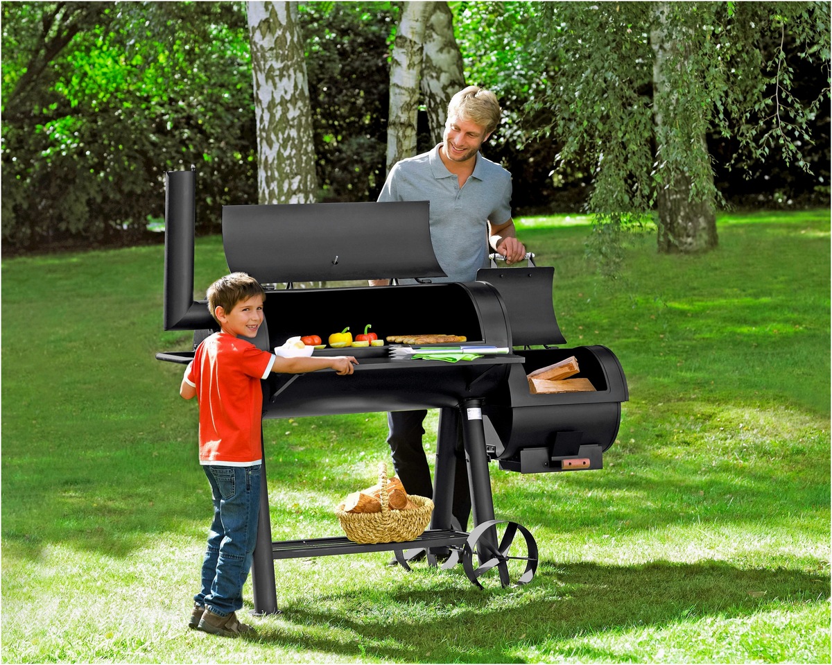 Tepro Tepro Milwaukee Smoker Grill, Maße: 171x78,5x151 c – Seitenansicht