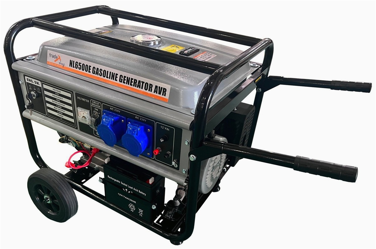 fradashop fradashop Stromerzeuger Benzin Generator AVR 5,5kV – Seitenansicht