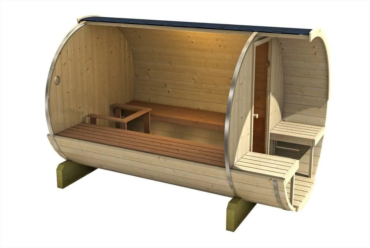 Finn Art Blockhaus Authentische Finnische Fasssauna von Finn Art Bloc – Innenansicht
