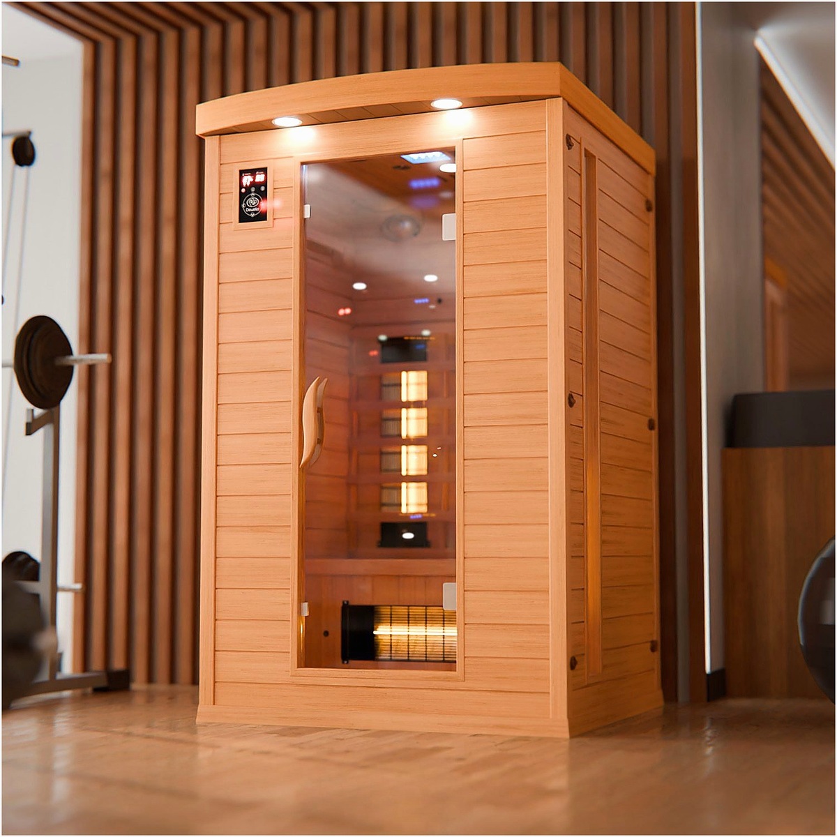 dewello-infrarotkabine-65076049-detailansicht Dewello Entspannendes Infrarot-Wellness-Erlebnis mit der D – Detailansicht