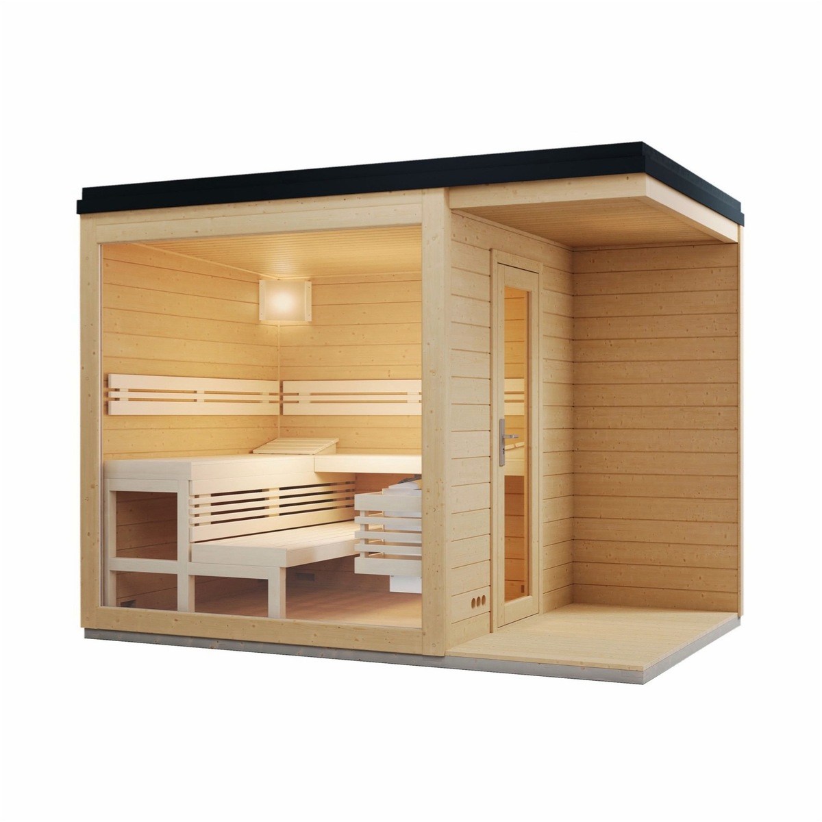 Infraworld Traditionelle Holzsauna mit modernem Flair - Infra – Außenansicht