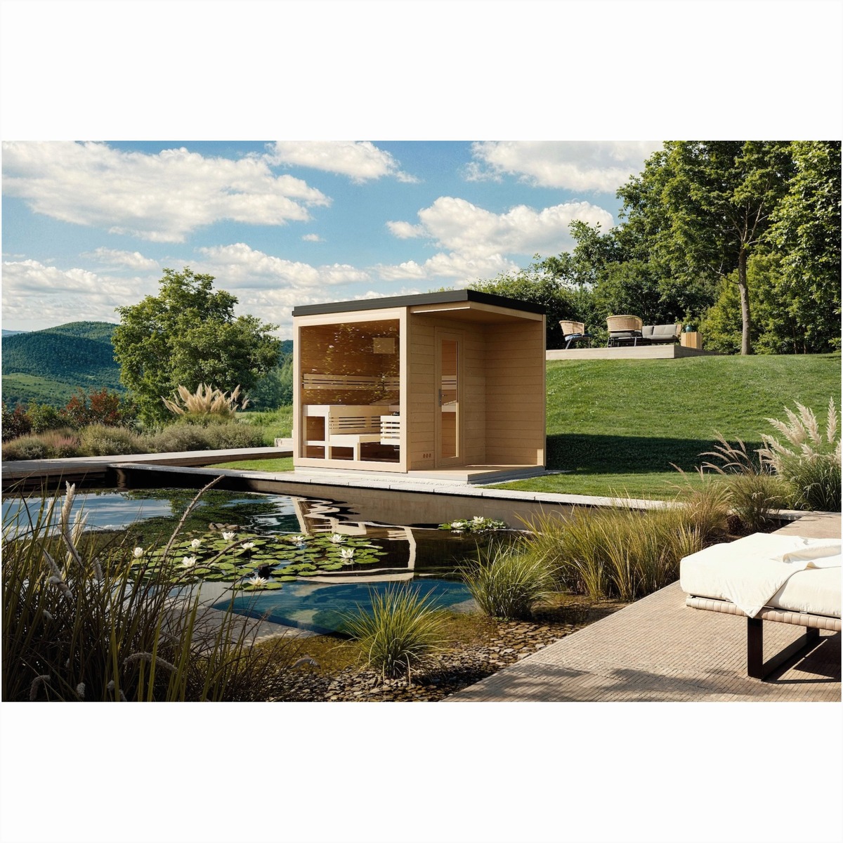 Infraworld Traditionelle Holzsauna mit modernem Flair - Infra – Innenansicht