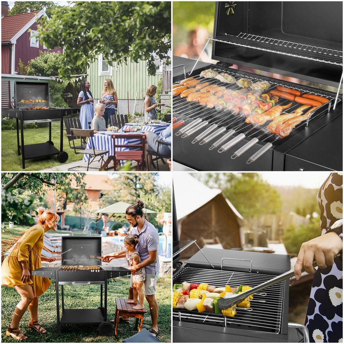 sunjas-bbq-smoker-72956294-seitenansicht SunJas SunJas Holzkohlegrill CA-6146 XXL Grillwagen mit T – Seitenansicht
