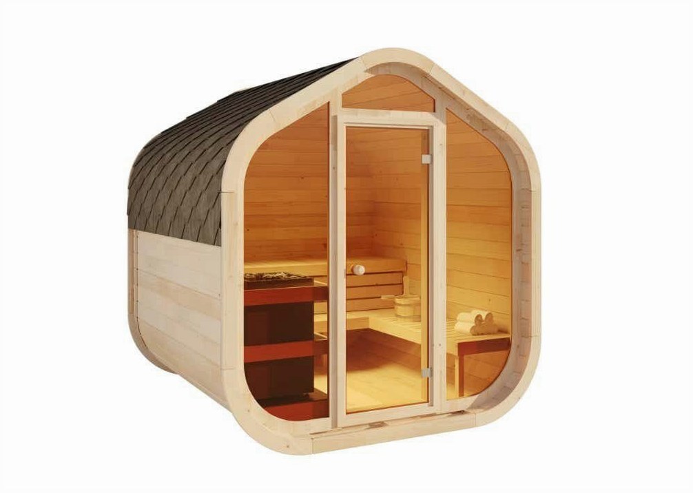 FinnTherm FinnTherm ScandiCube Wave - Exklusives Saunaerlebn – Außenansicht
