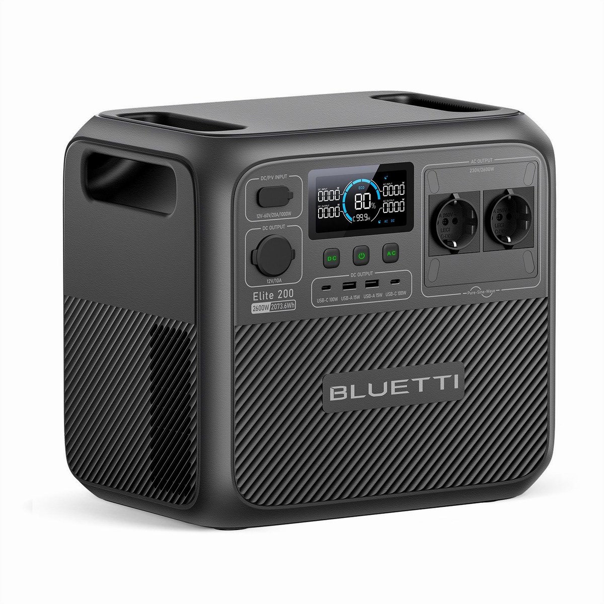 BLUETTI Energie mit der BLUETTI Elite 200 V2 Powerstation – Produktansicht
