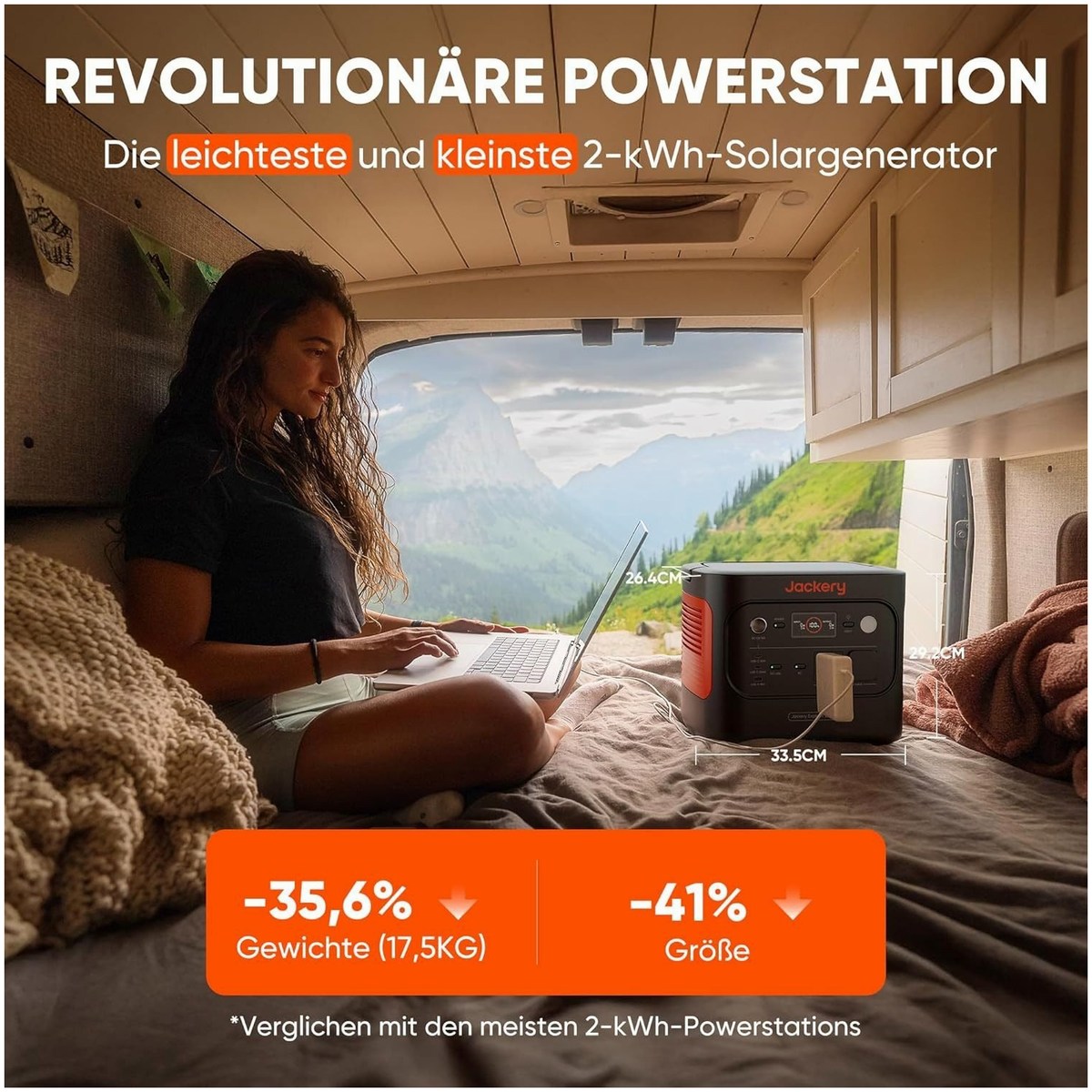 Jackery Jackery Tragbare Powerstation 2000 v2 – Seitenansicht