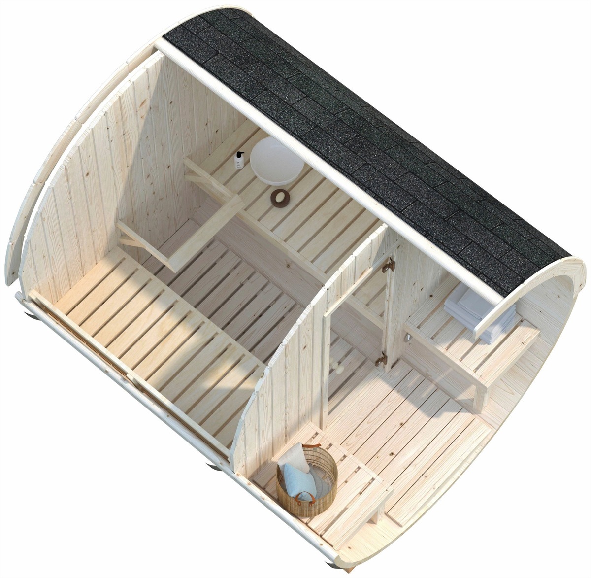 Palmako Fass-Sauna: Ihr privater Wellness-Oase im – Detailansicht