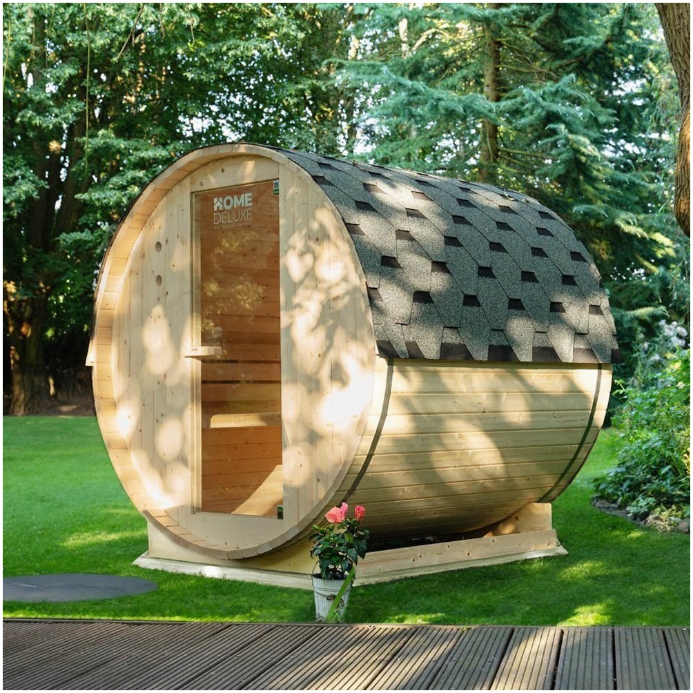 HOME DELUXE HOME DELUXE Outdoor Fasssauna - Traditionelle Well – Detailansicht