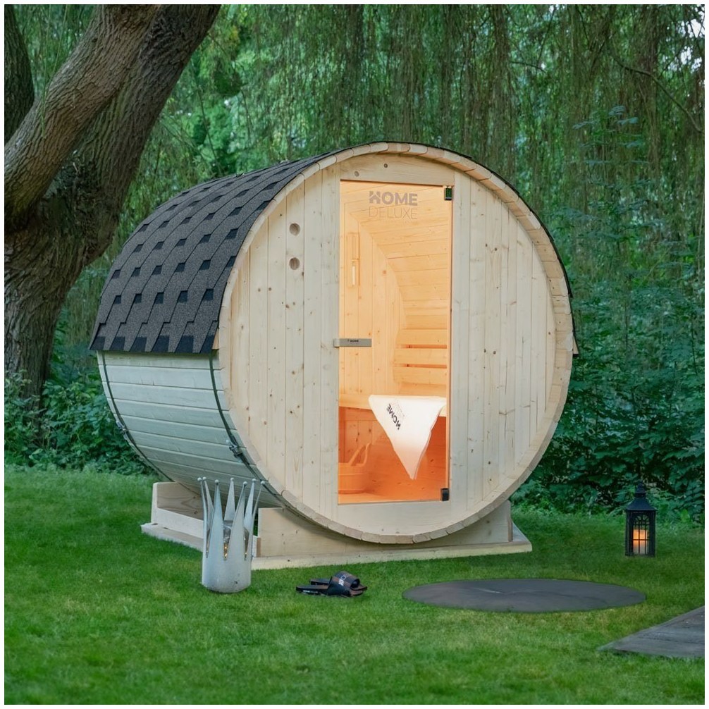 HOME DELUXE HOME DELUXE Outdoor Fasssauna - Traditionelle Well – Innenansicht