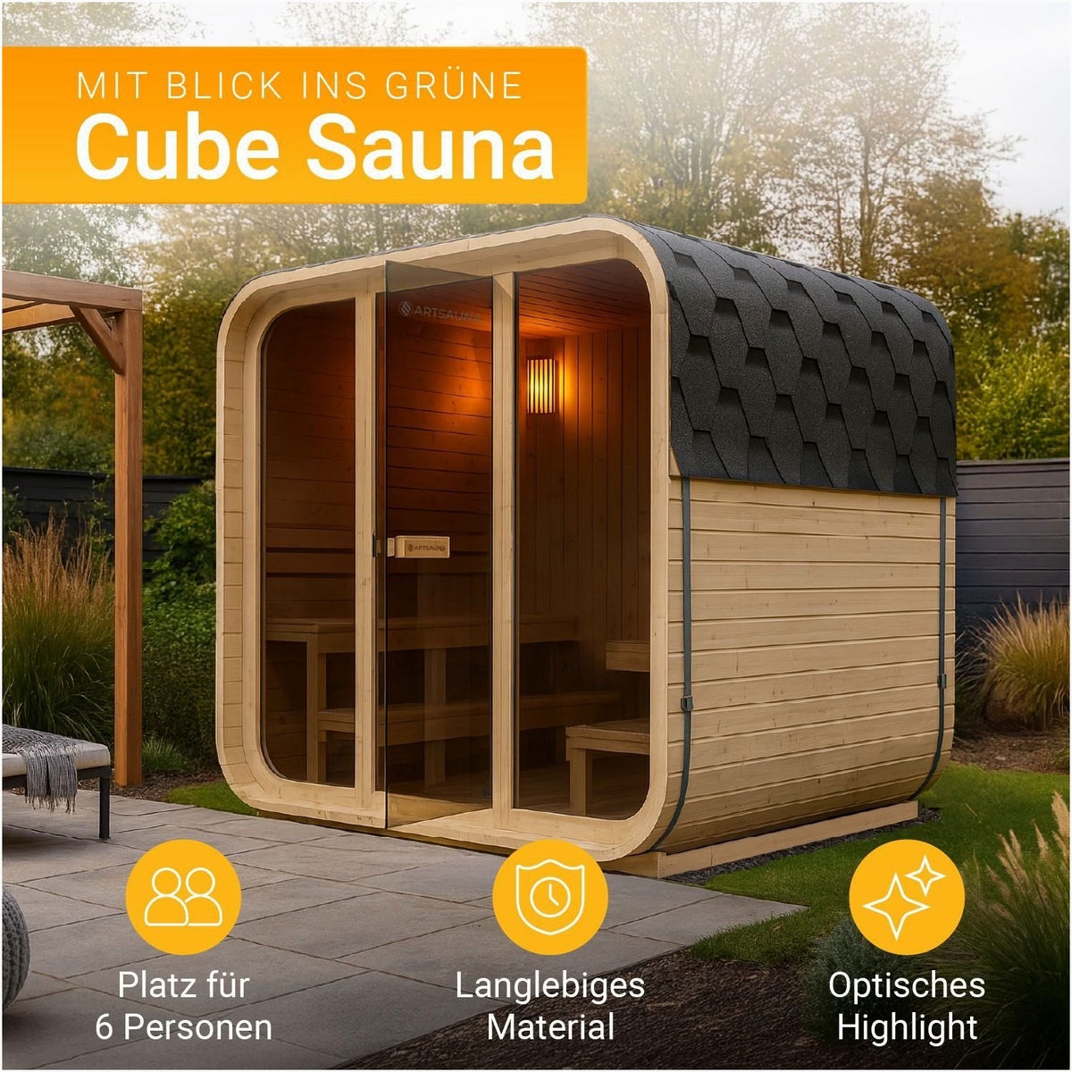 Artsauna Artsauna Fasssauna Fjora - Entspannung für zuhause – Innenansicht