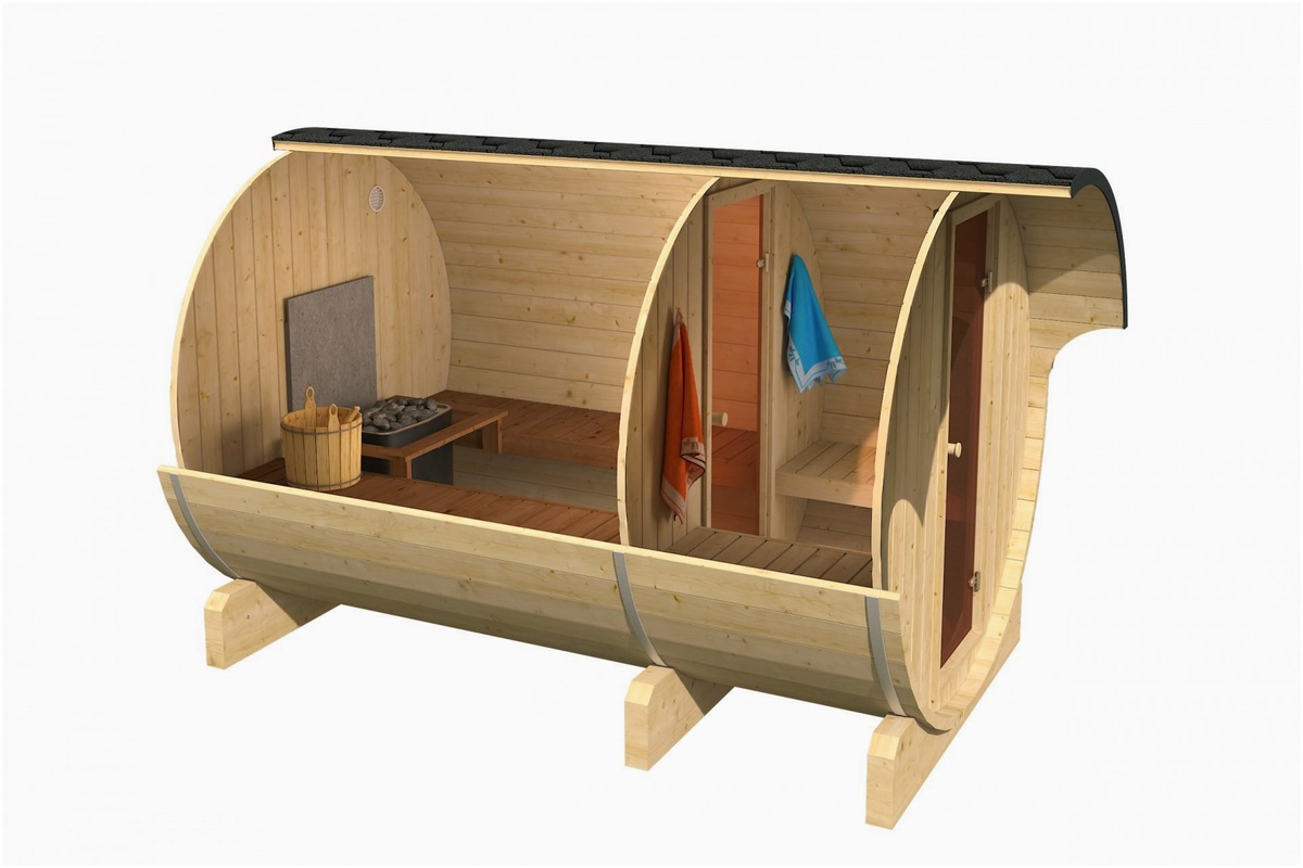 Finn Art Blockhaus Finn Art Blockhaus Kari - Exklusive Outdoor-Sauna – Innenansicht