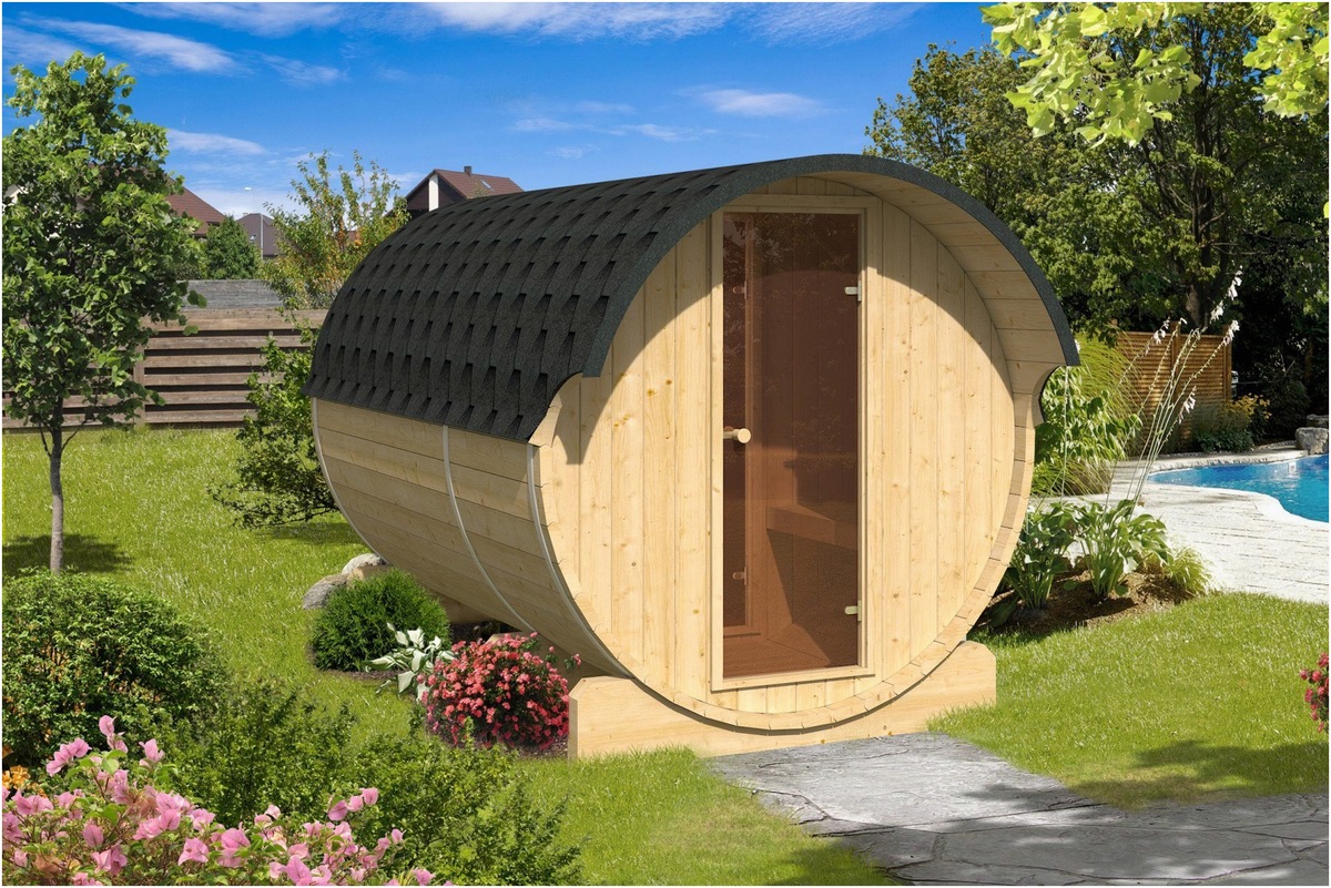 Finn Art Blockhaus Finn Art Blockhaus Kari - Exklusive Outdoor-Sauna – Außenansicht