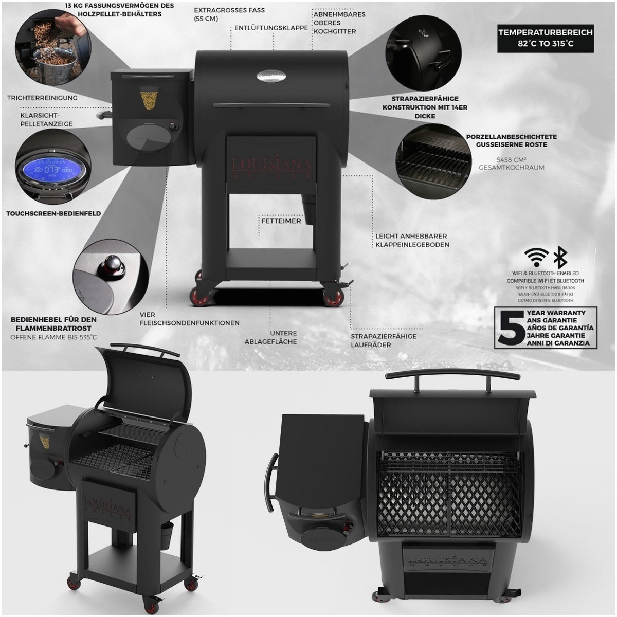 louisi-na-grills-smoker-97407187-detailansicht LOUISIÀNA Grills LOUISIÀNA Grills LG 800 FP BLACK LABEL Pelletgrill – Detailansicht