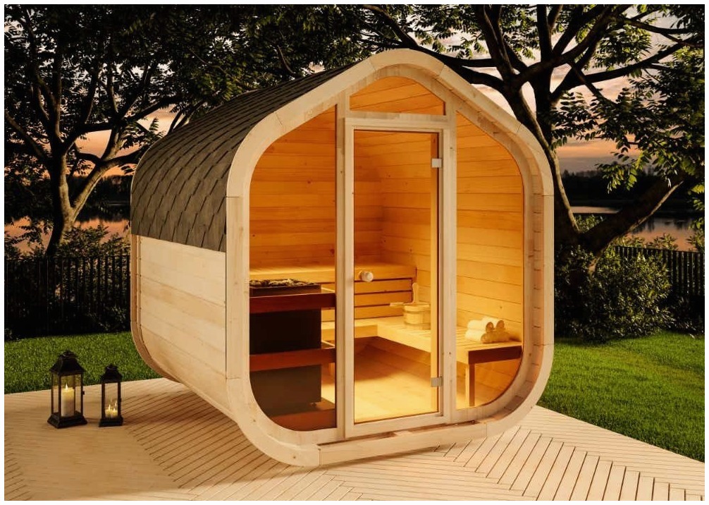 FinnTherm FinnTherm Fasssauna ScandiCube Wave - Gemütliche E – Innenansicht