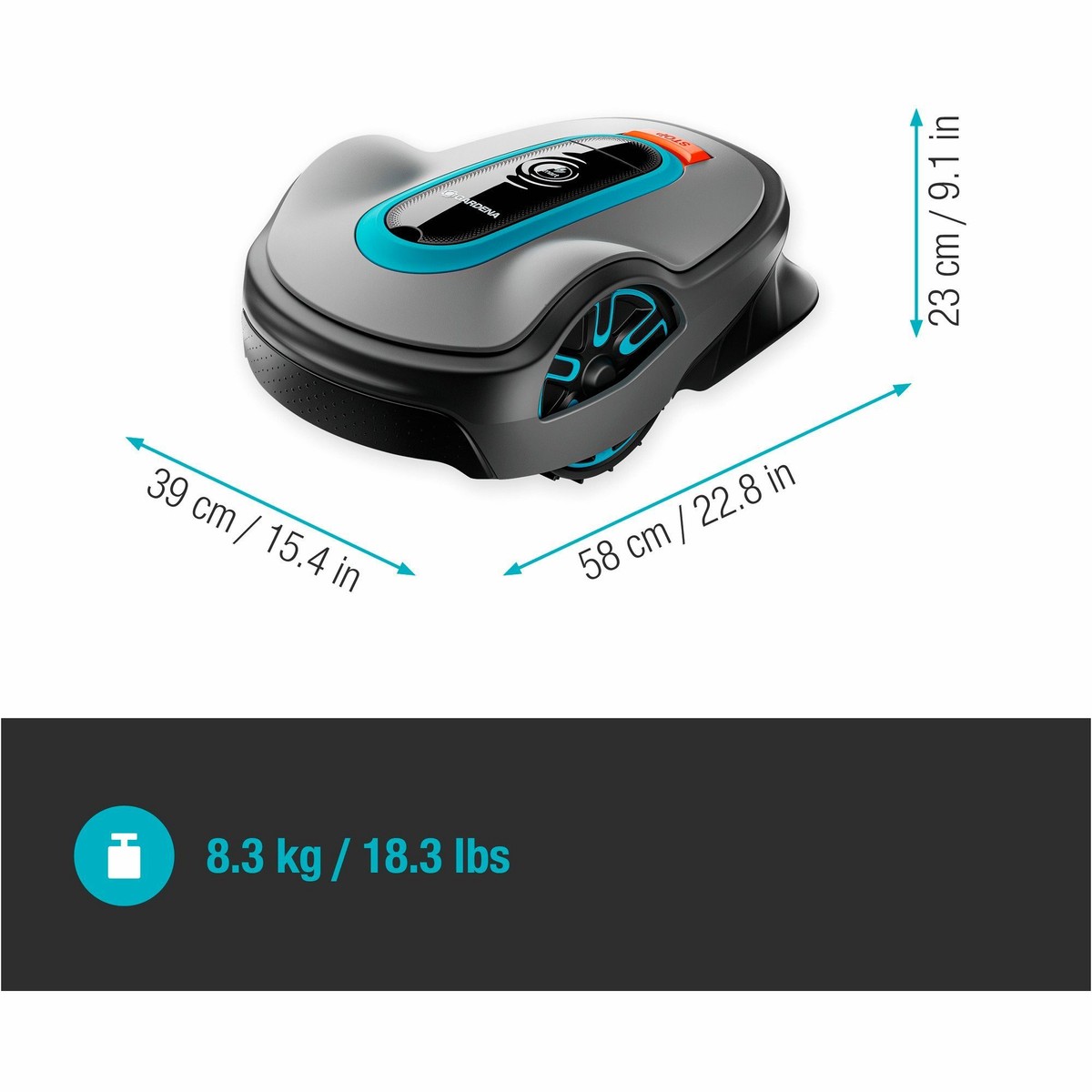 gardena-rasenroboter-mr16413267-detailansicht GARDENA GARDENA Intelligenter Rasenmähroboter - Effiziente – Detailansicht