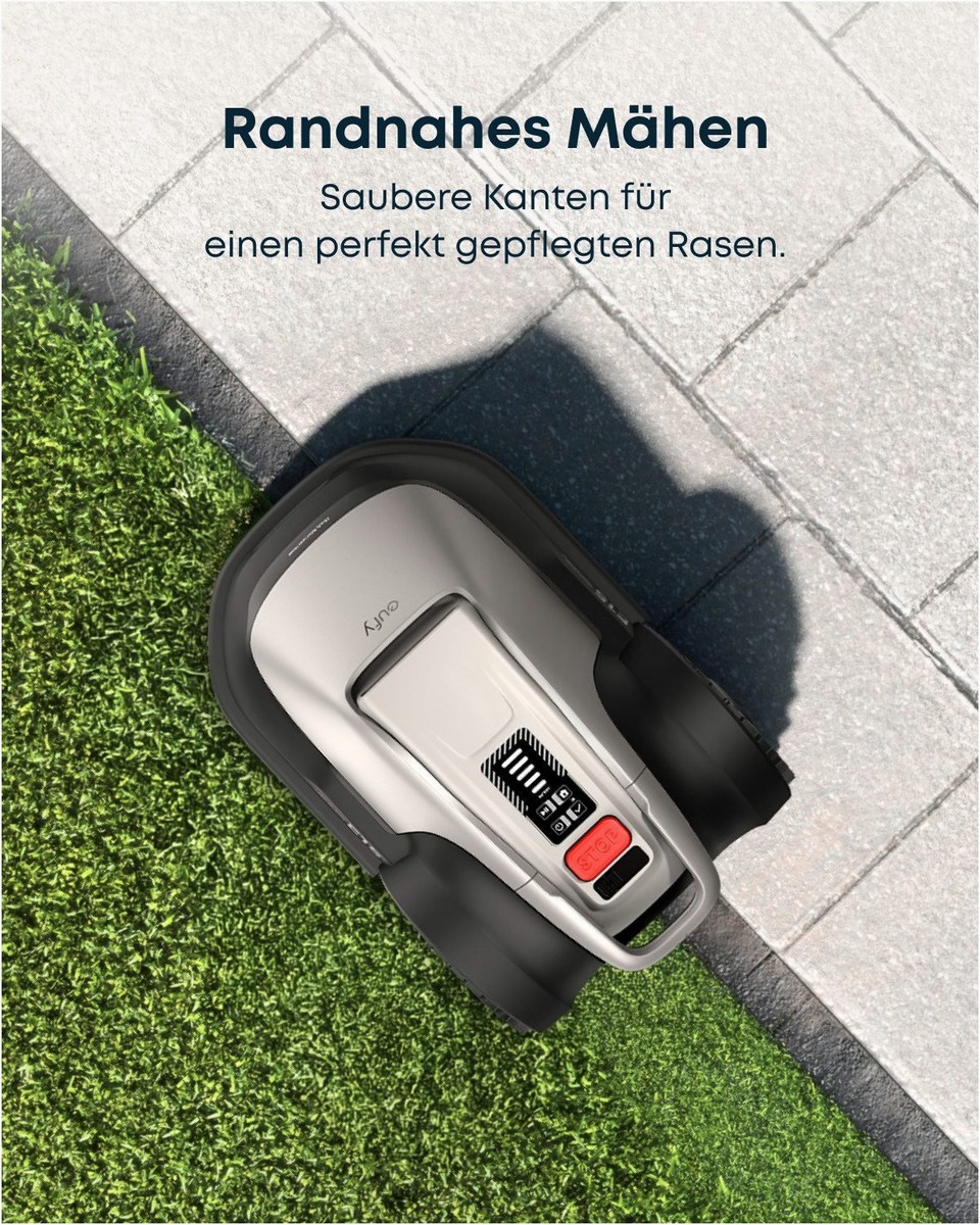eufy-maehroboter-mr24859879-detailansicht eufy Intelligenter und selbstständiger eufy Rasenmährob – Detailansicht