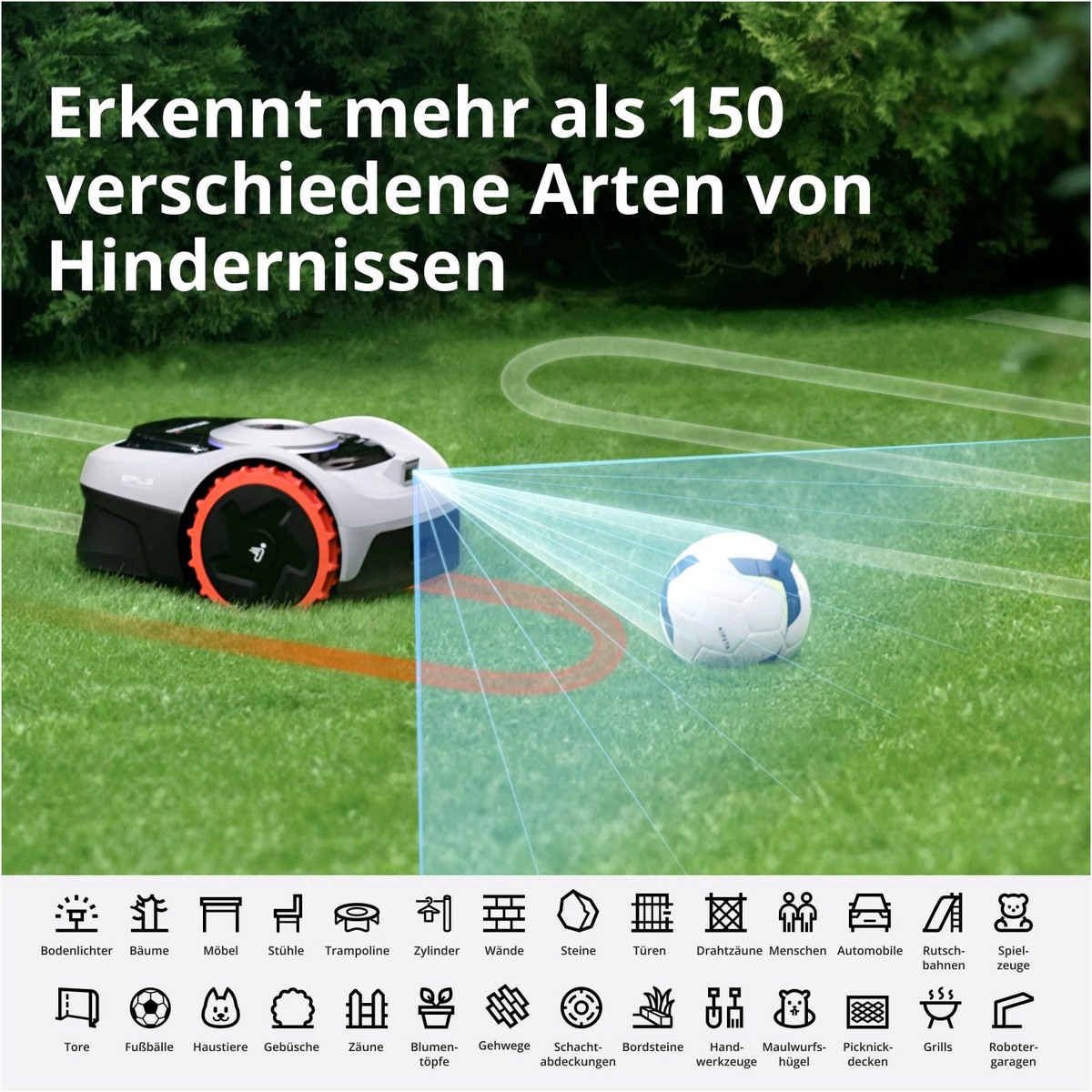 NAVIMOW Intelligenter Rasenmähroboter - Revolution – Draufsicht