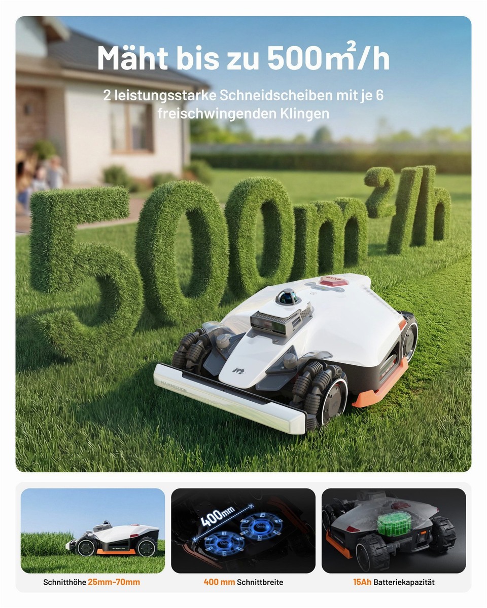 Mammotion Mammotion LUBA 3 AWD 5000 Rasenmähroboter – Detailansicht