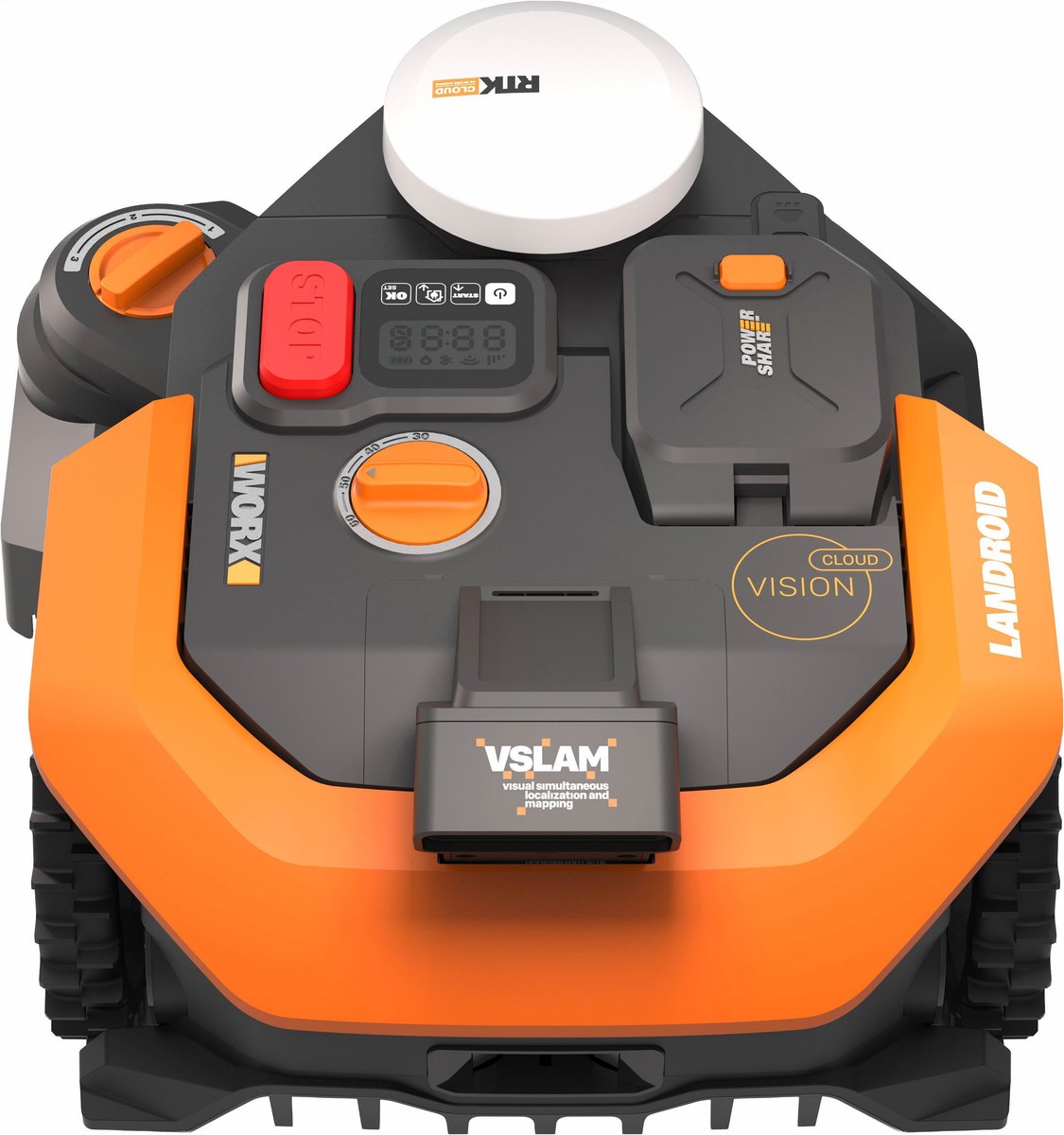 WORX Landroid Vision: Automatisierter Rasenmäher f – Draufsicht